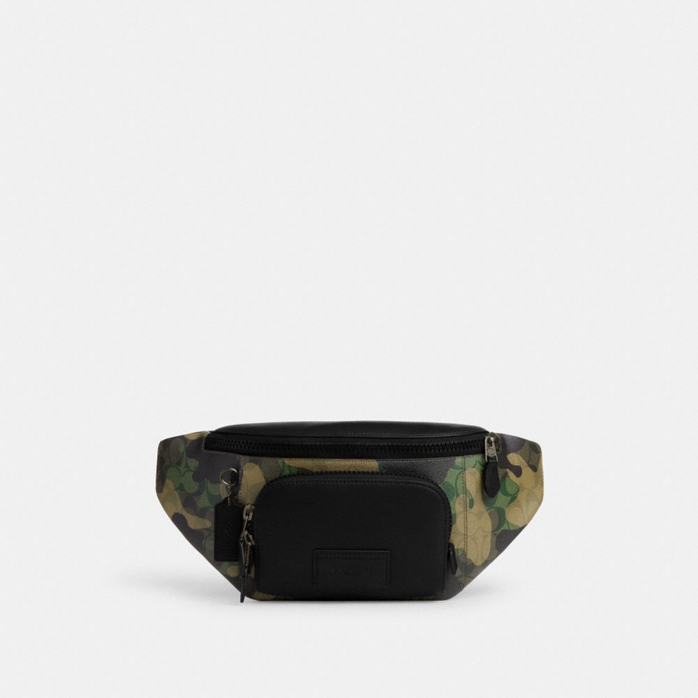 【Coach Outlet】Track Belt Bag In Signature Canvas With Camo Print  綠