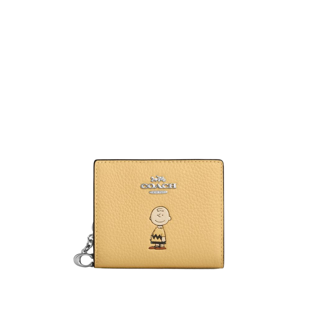 【Coach Outlet】Coach X Peanuts Snap Wallet With Charlie Brown  黃