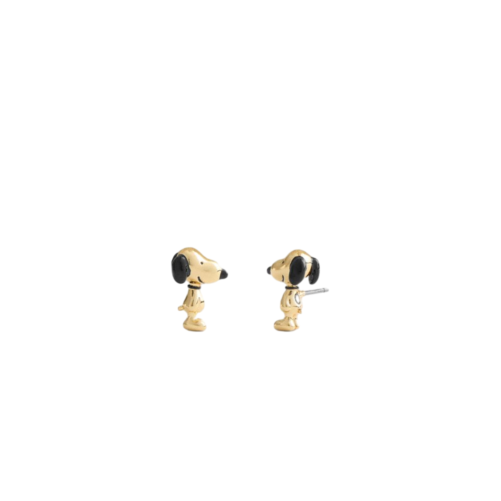 【Coach Outlet】Coach X Peanuts Snoopy Stud Earrings  黑
