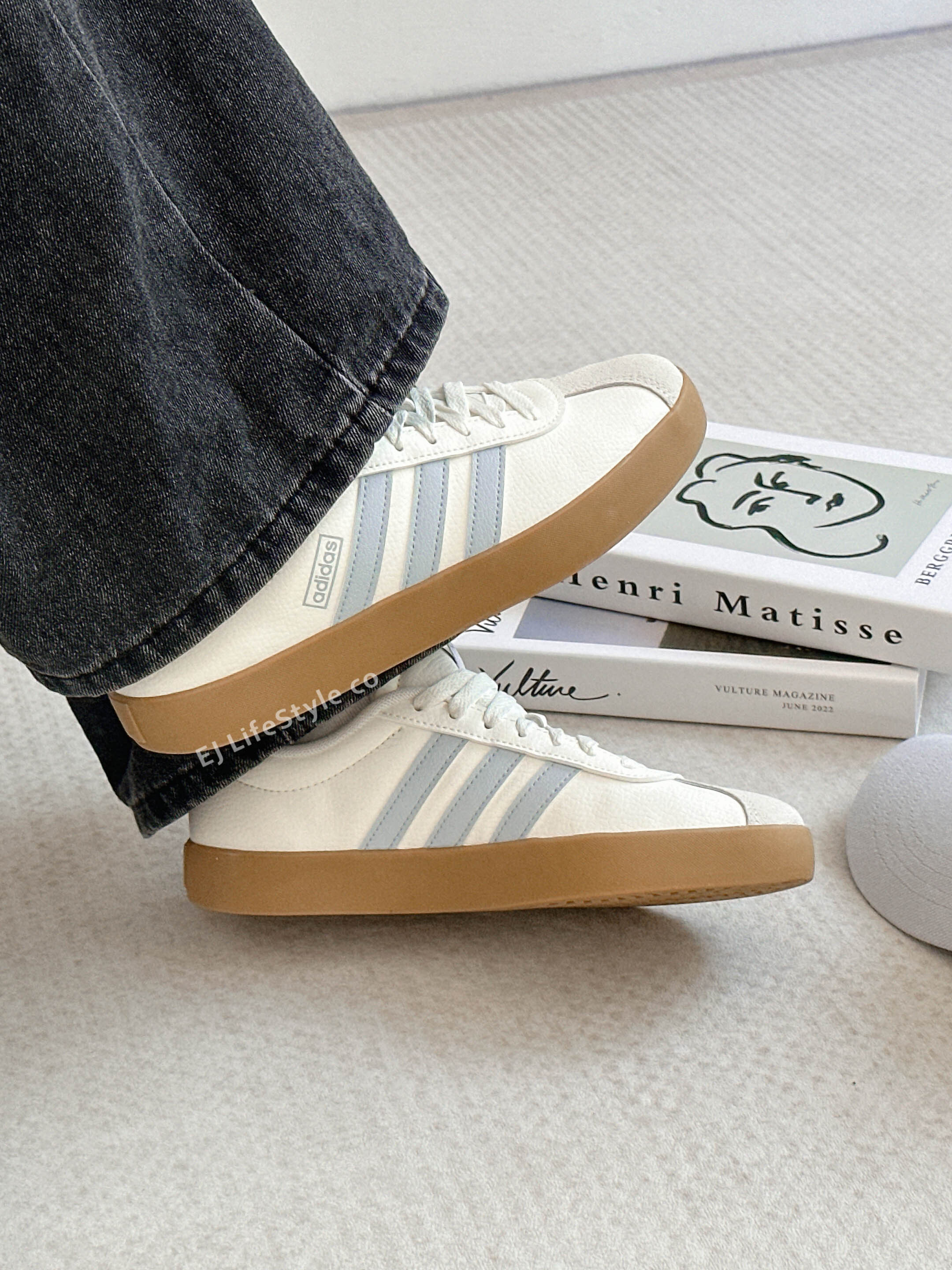 ADIDAS NEO VL COURT 3.0 奶油寶寶藍 奶油白 米白 米色 淡藍色 焦糖底 女鞋 JP6913 / 現貨