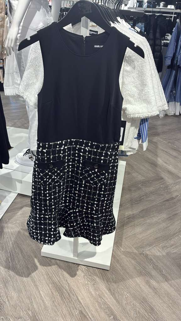 VM119 Karl lagerfeld 背心格仔連身短裙