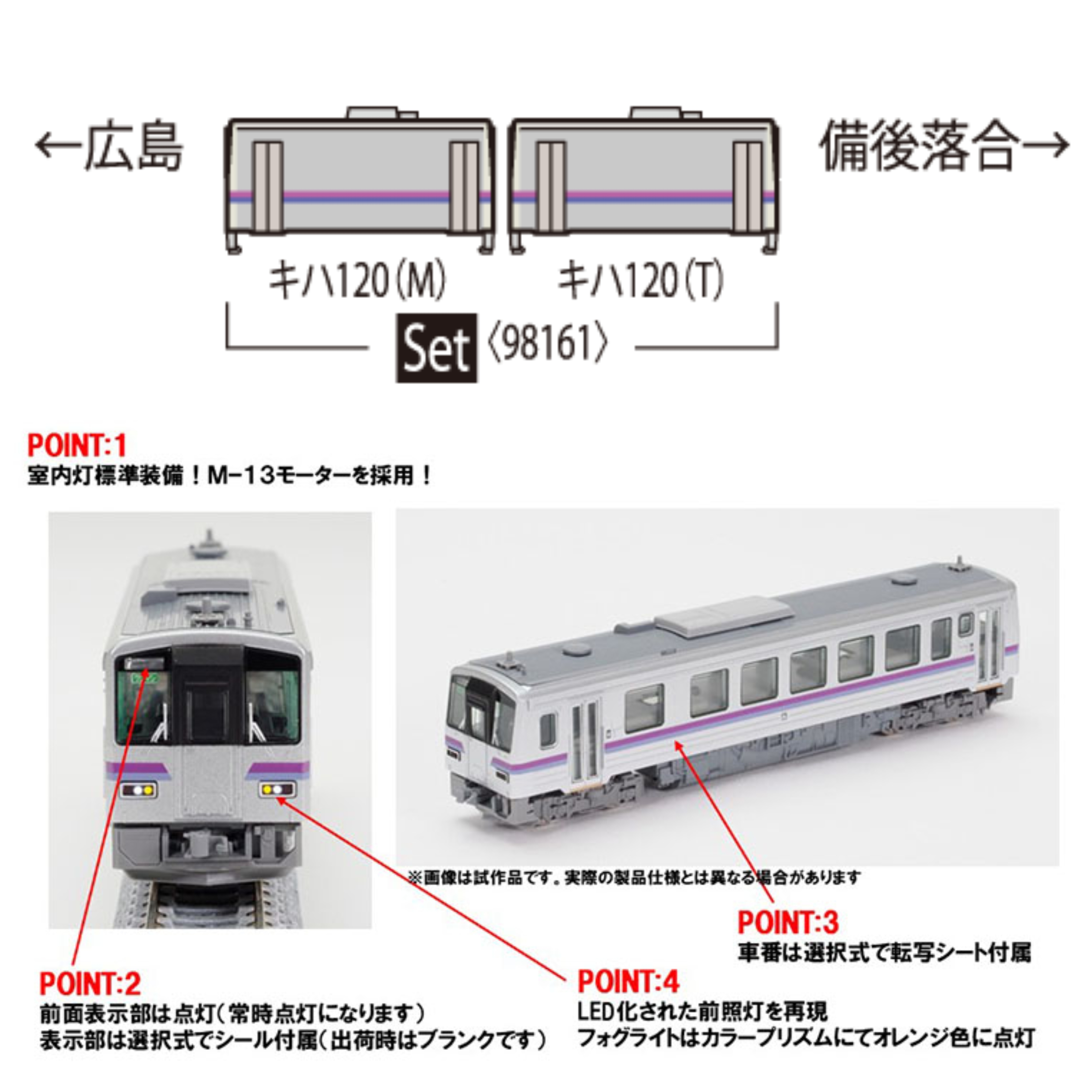 TOMIX 98161 JR キハ120 300形(芸備線・更新車) 2両