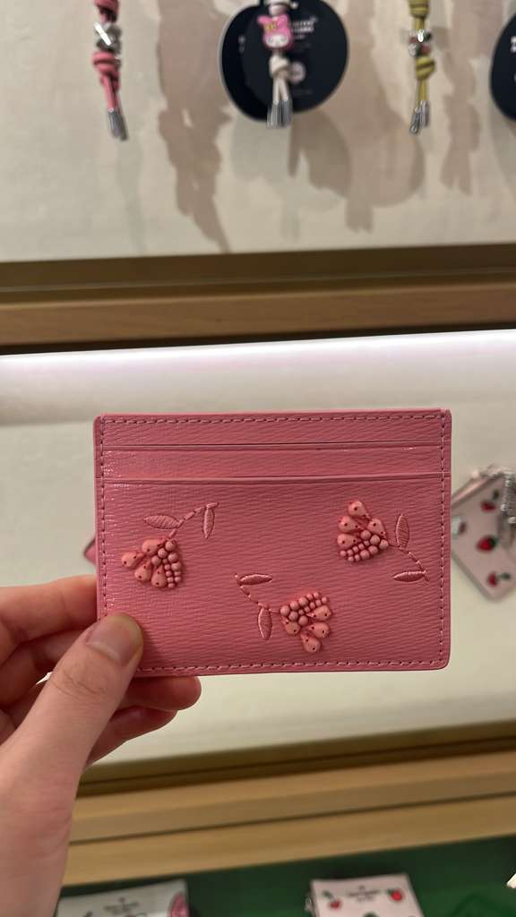 VN004 Kate spade 粉紅色立體花花卡包