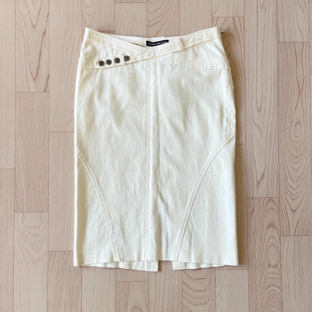 VERSACE Jeans Couture意大利製白色半裙