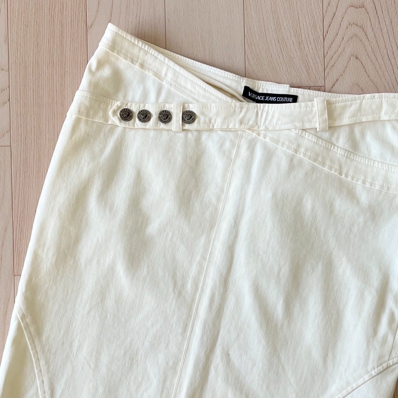 VERSACE Jeans Couture意大利製白色半裙