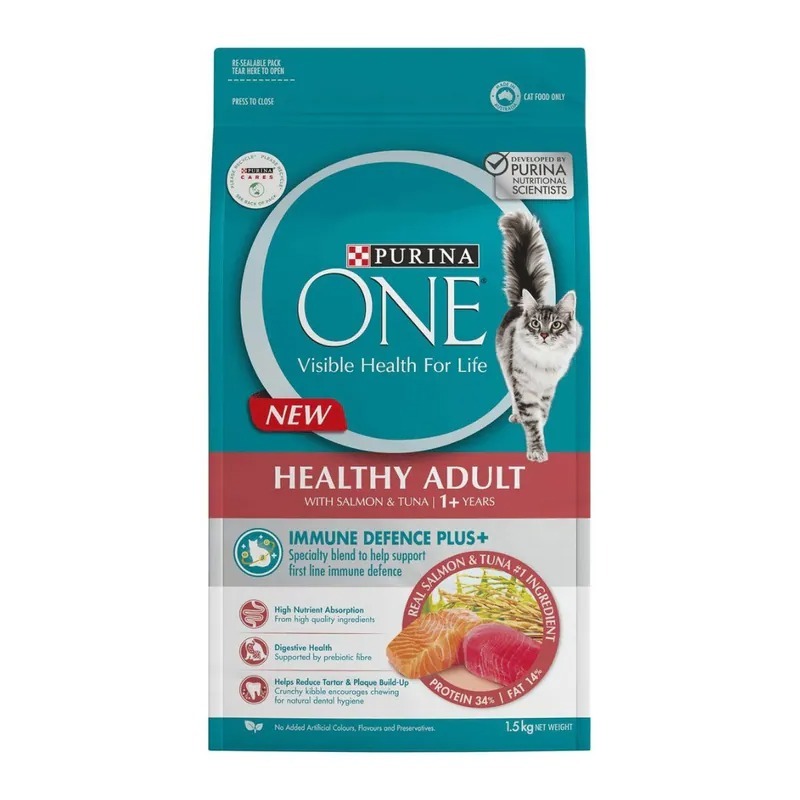 Purina One 貓乾糧 三文魚及吞拿魚 成貓配方 1.5kg