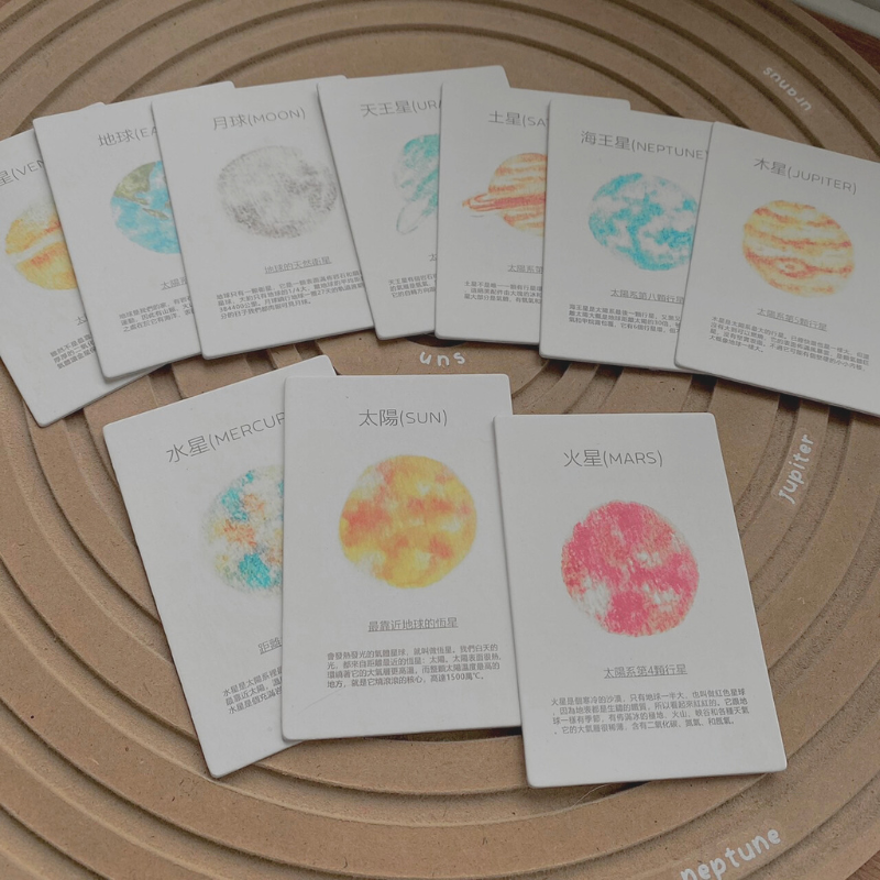 華語文閃卡 - 太陽系系列 | 回收木玩