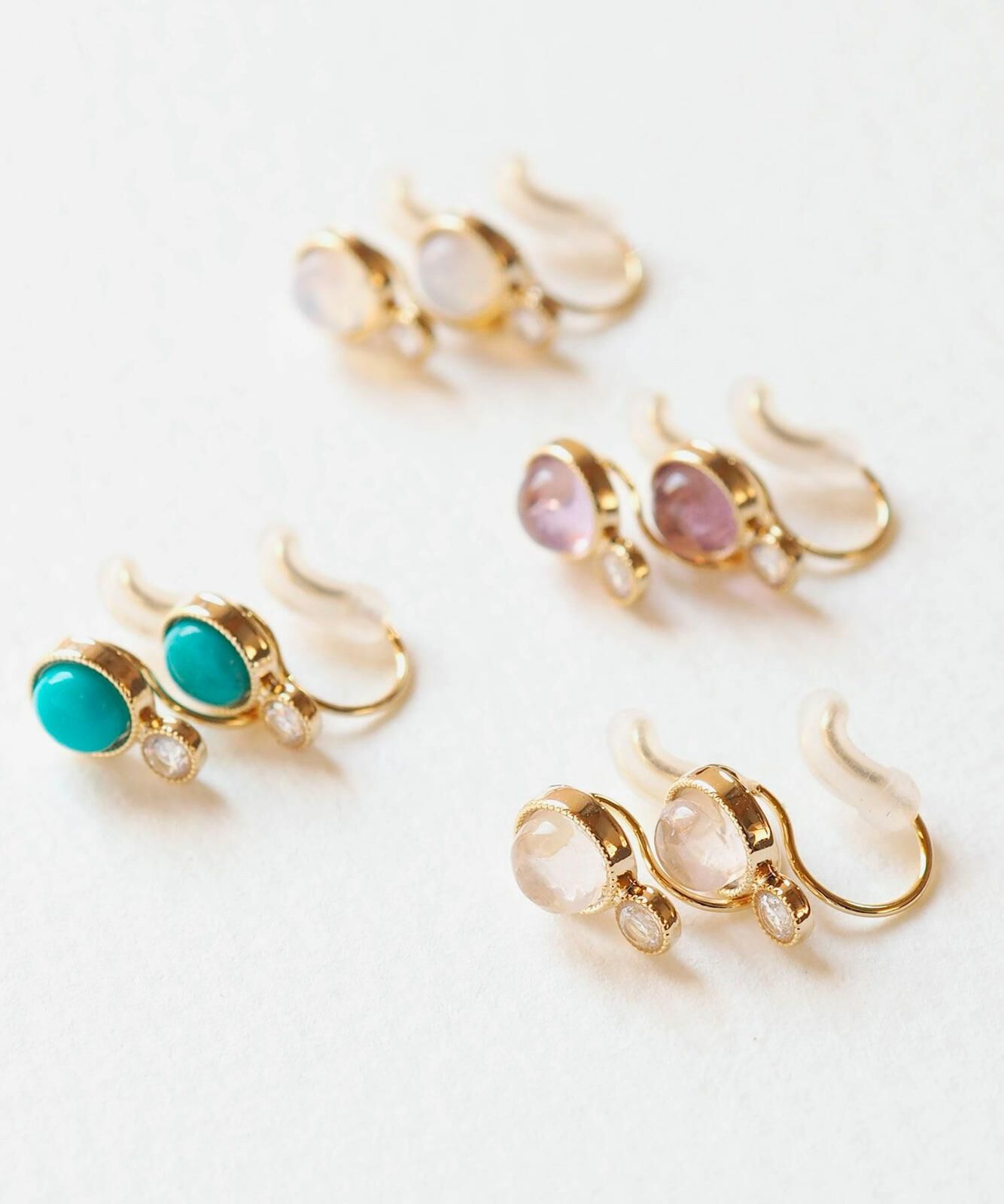 【預購】JN021602 MUK 日系天然石無痛耳夾