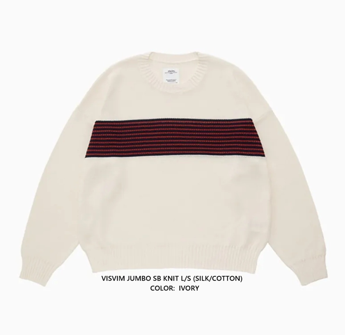 LAST PCS: VISVIM JUMBO SB KNIT L/S (SILK/COTTON) - IVORY PRE ORDER ITEM (預訂中)