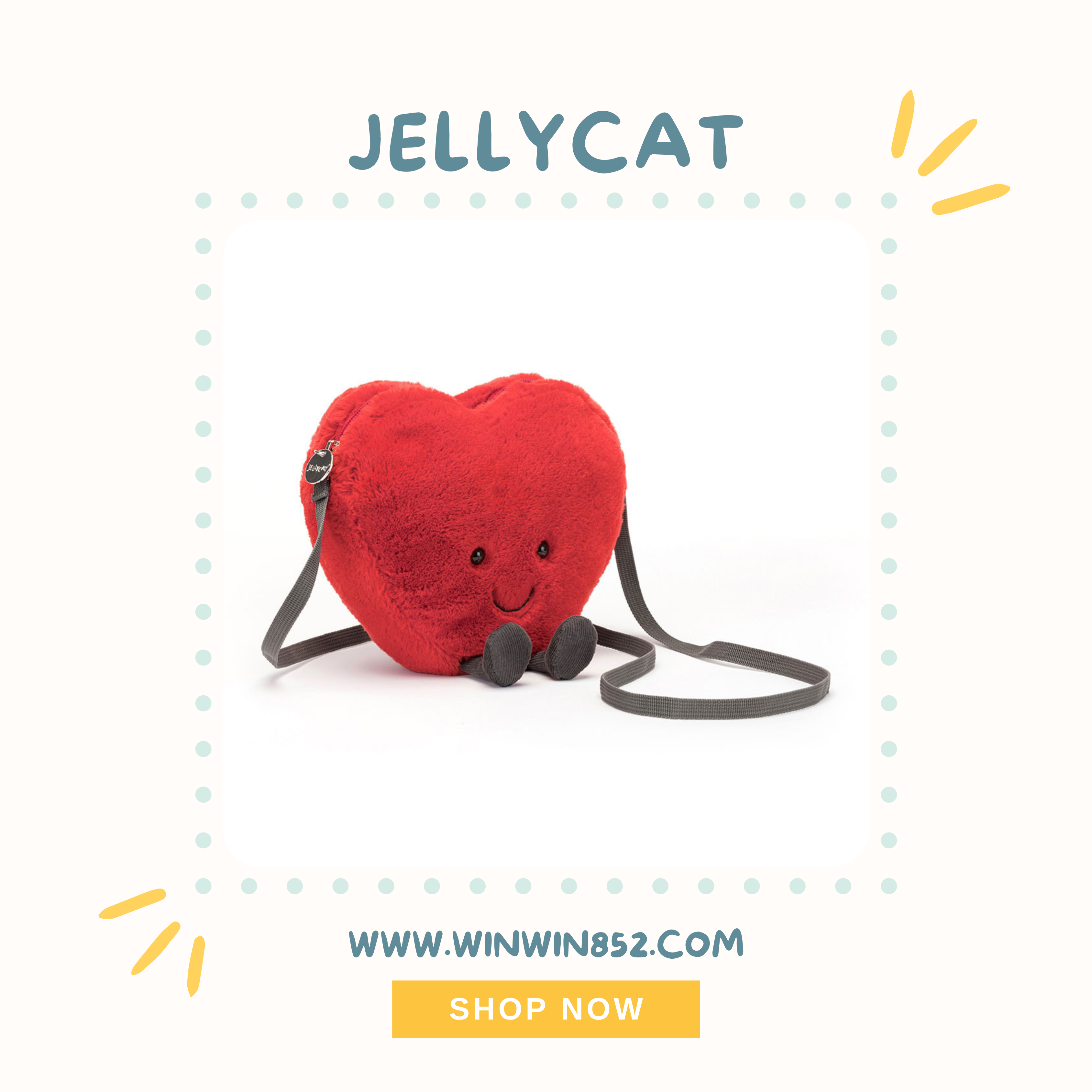 Jellycat Amuseables Heart Bag