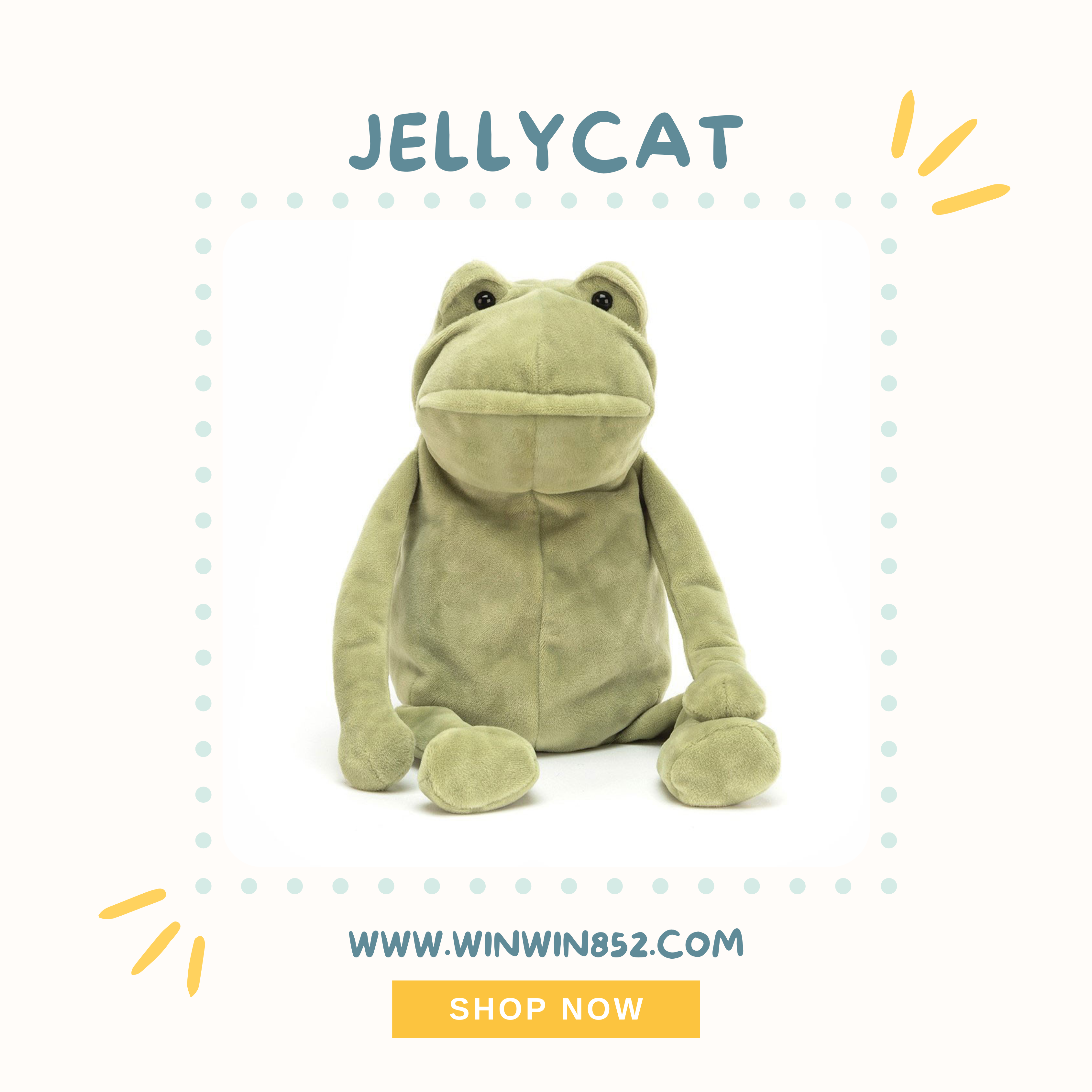 Jellycat Fergus Frog Medium Size