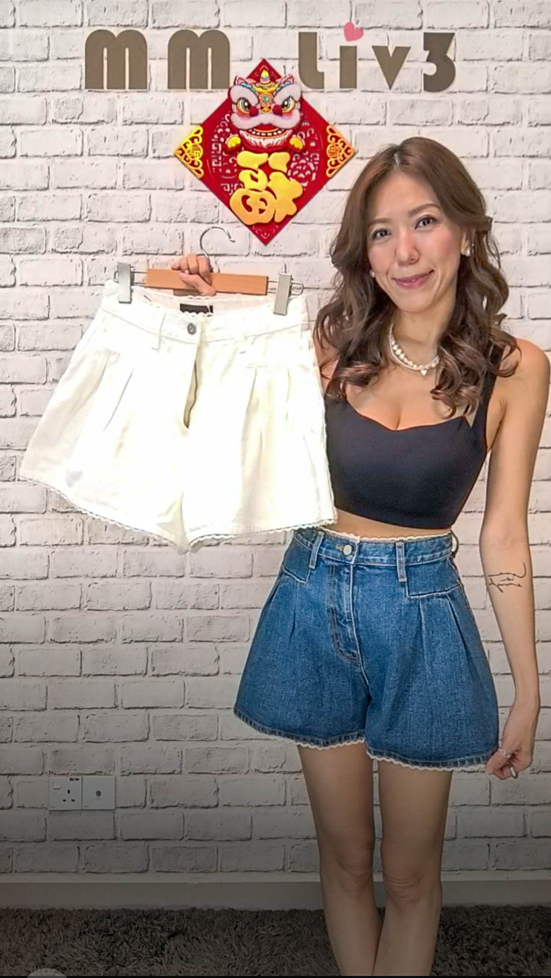 G3999 RM279 ▶️蕾絲邊牛仔短褲 (MM穿S)👉S(W:68cm H:118cm) M(W:72cm H:120cm) L(w:76cm H:122cm) L:38cm