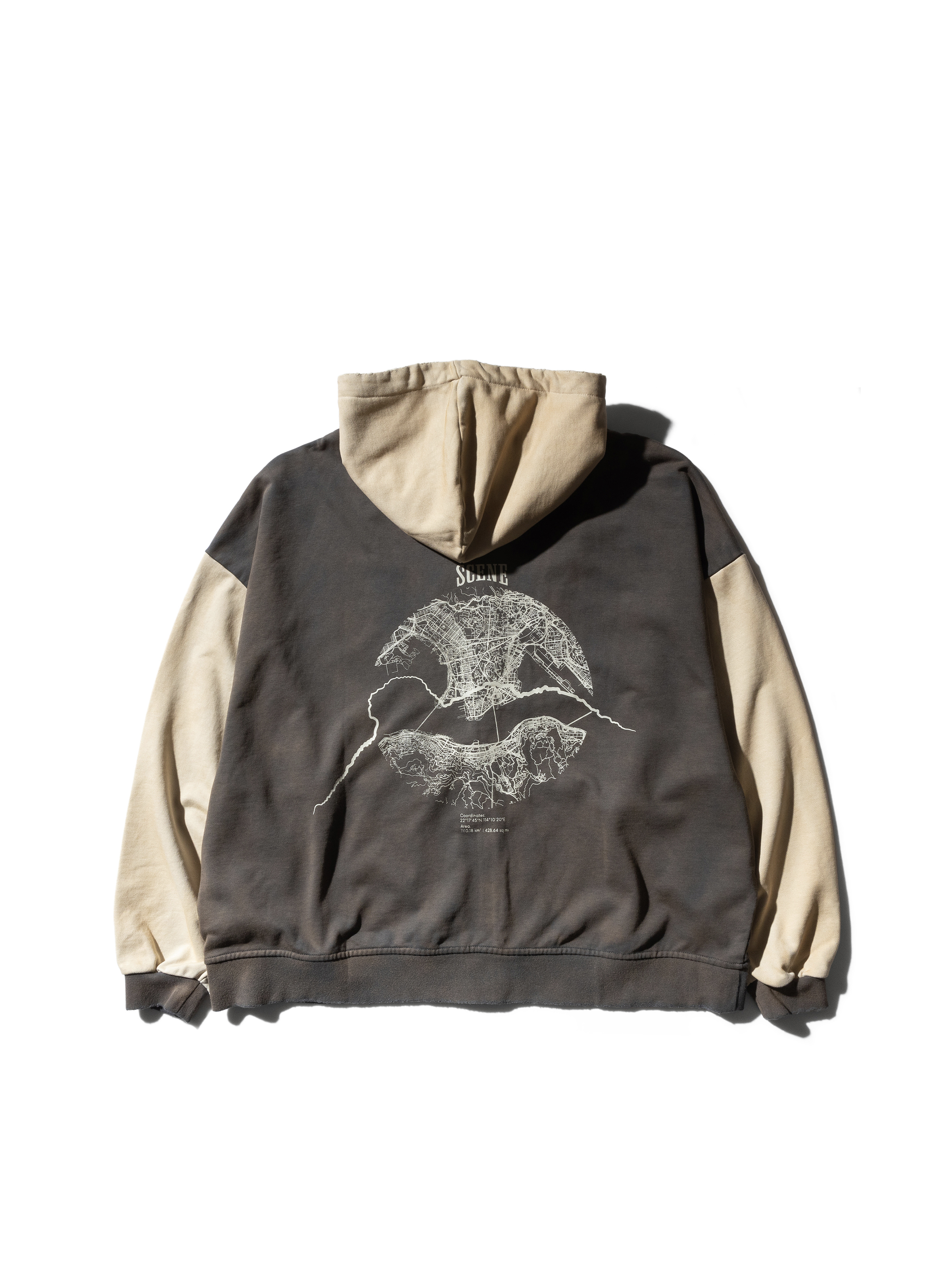 SCENE LION ZIP UP HOODIE // DARK GREY