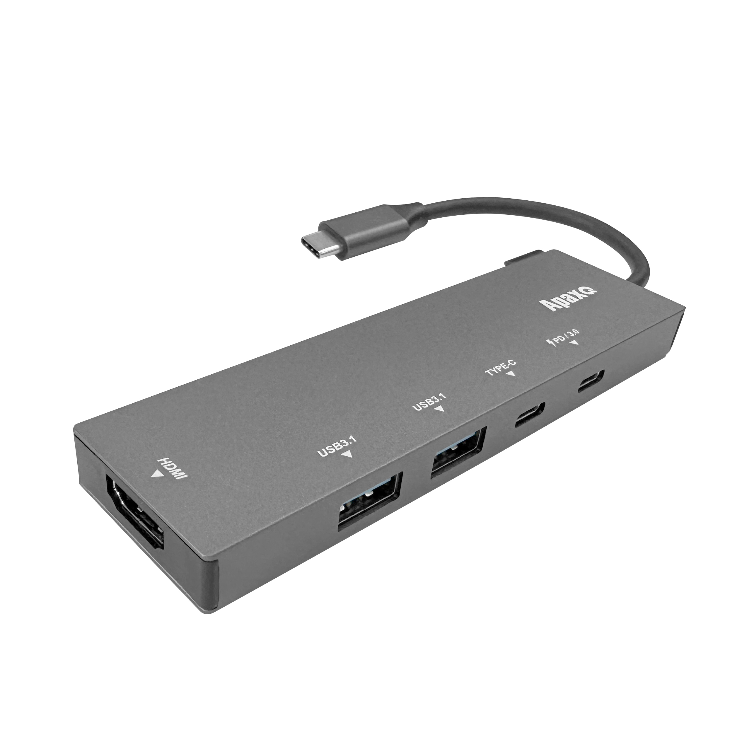 ApaxQ AP-HUP38 5in1 hub Type-C to USB3.1 hub + Type-C + PD 供電100W + 4K HDMI Port