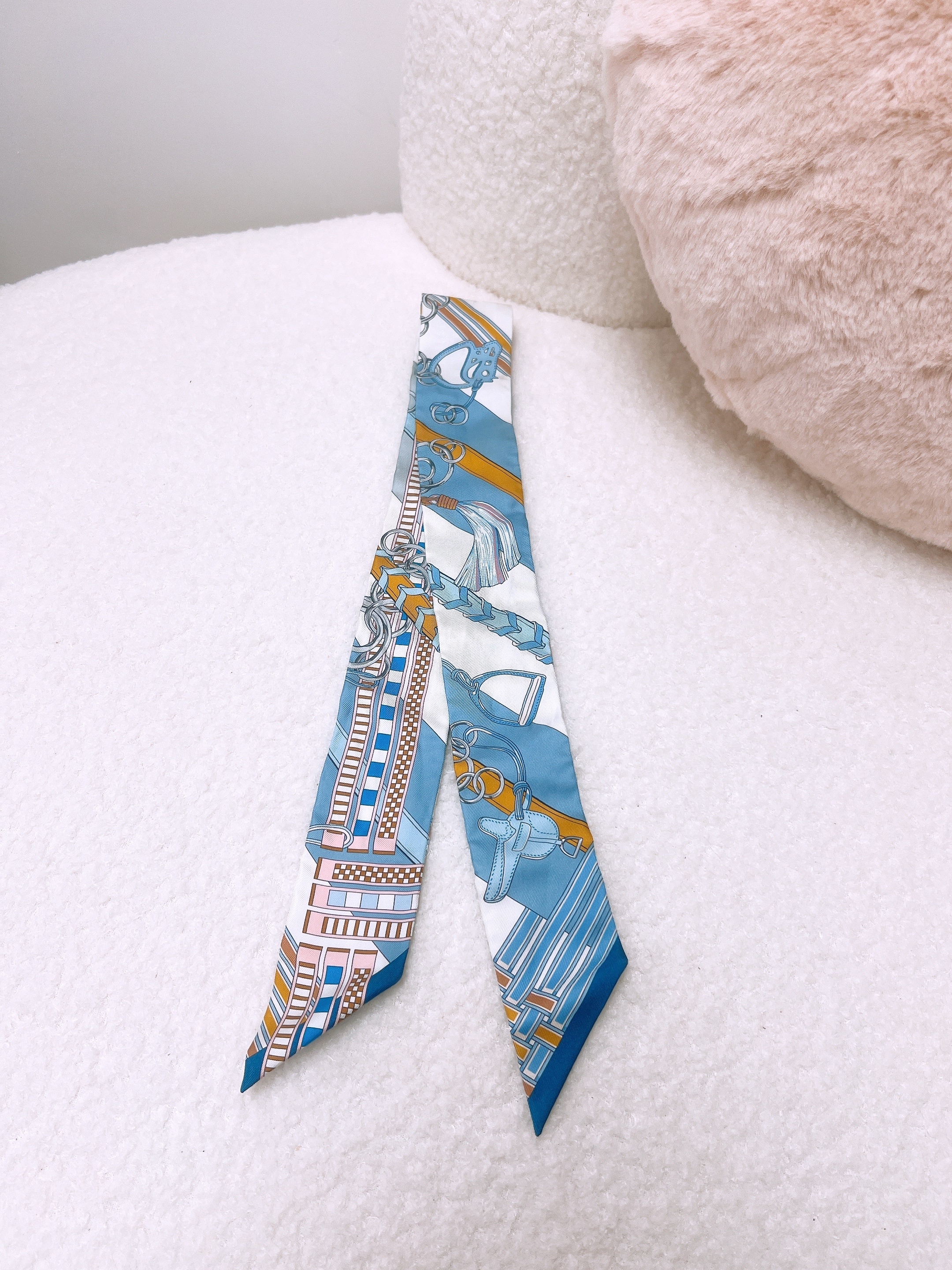 Hermes twilly (blue/ brides et gris gris)