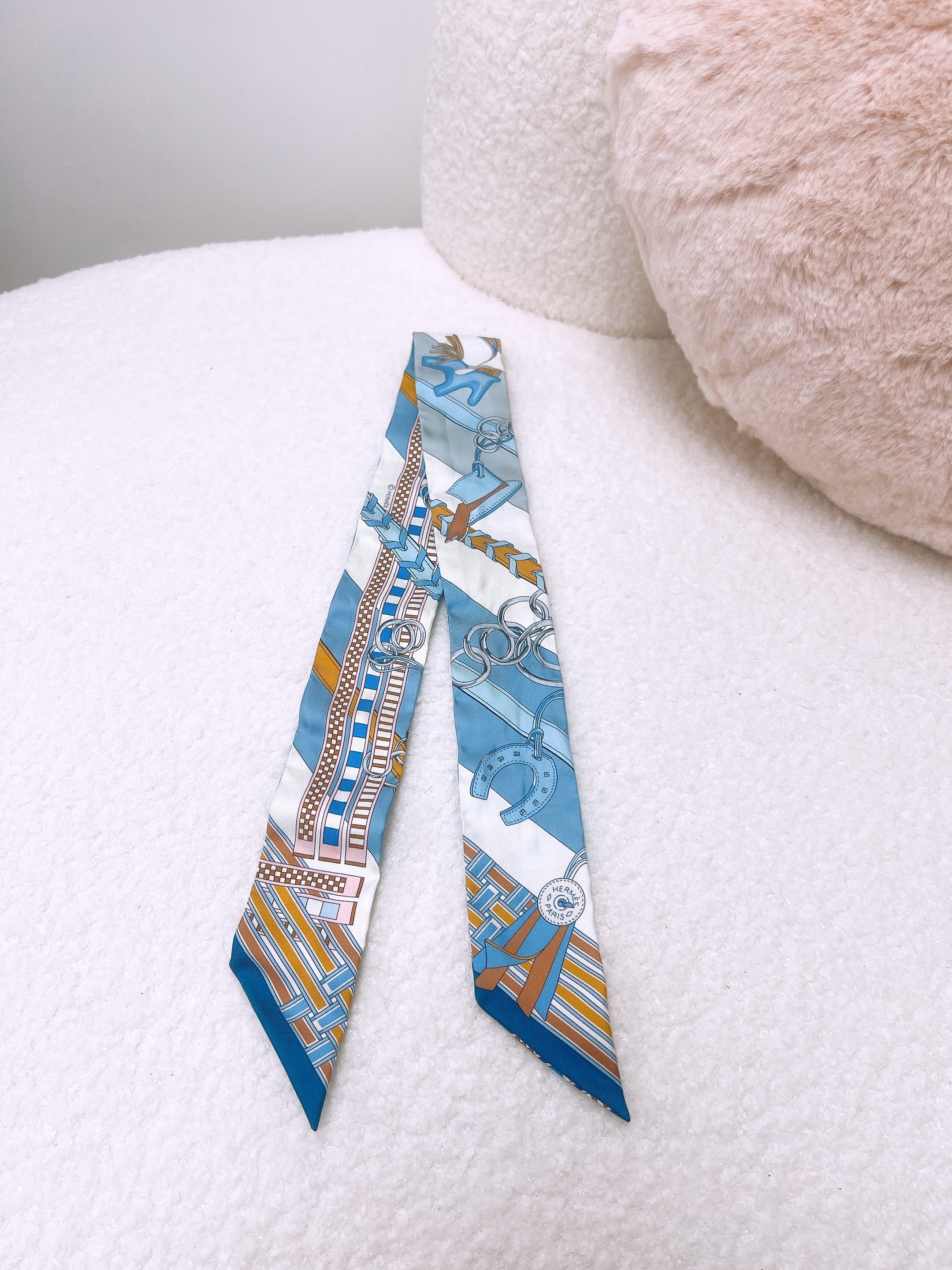 Hermes twilly (blue/ brides et gris gris)