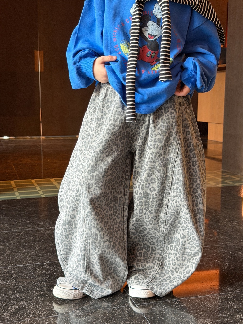 不分男女ᝰ    時髦豹紋淺色褲 ᝰ