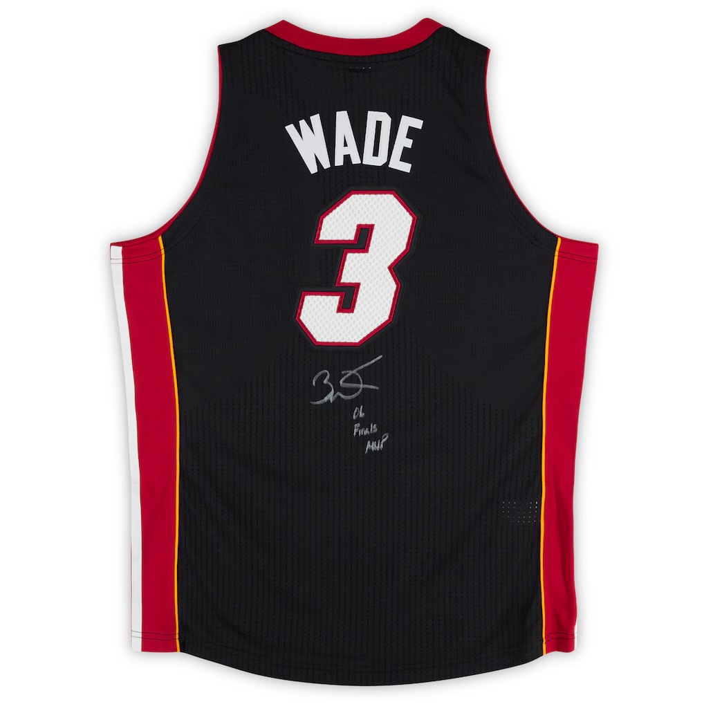 Dwyane Wade 2012-13 季後賽球員版簽名球衣🌟 罕有加簽06 Finals MVP連框