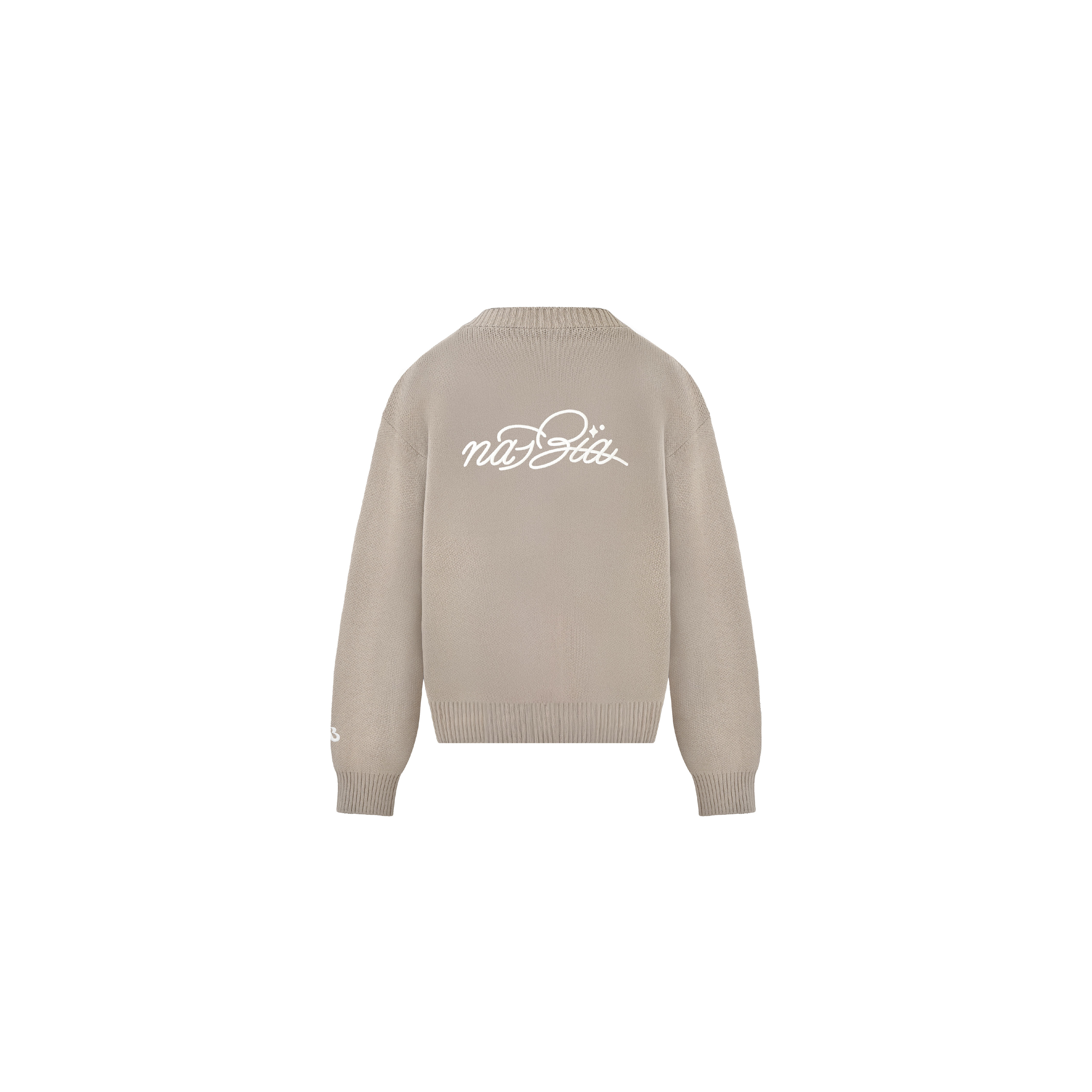 男友感針織開衫 - 慵懶杏