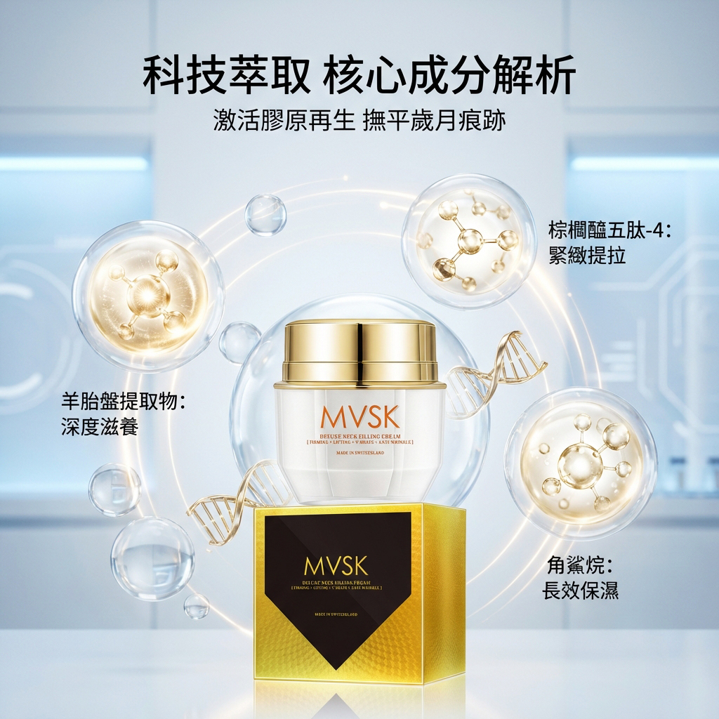 MVSK⭐V臉去頸紋天鵝霜⭐瑞士極緻羊胎V臉塑顏提拉頸霜(50毫升)【原装正品行貨】