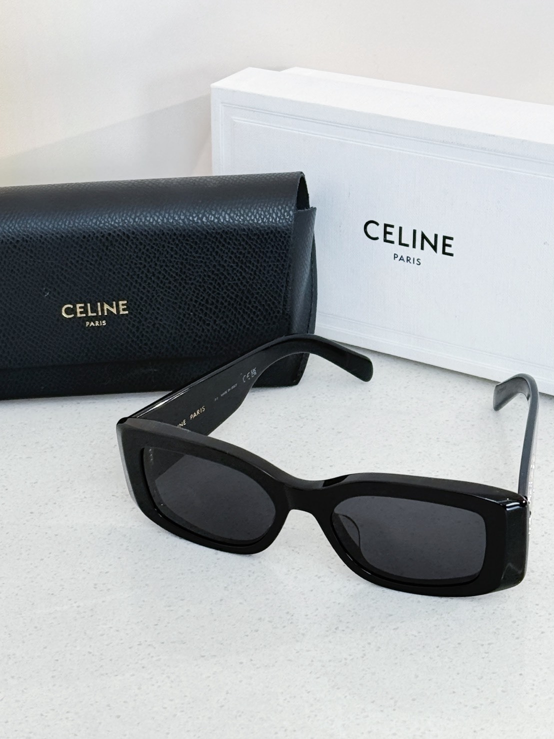 <五折下殺🧨> CELINE 凱旋門 黑銀色 墨鏡