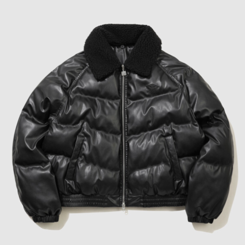 【代購】UMBRO Winter Heaven 皮革感翻領鋪棉外套