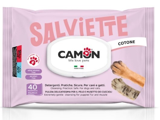 意大利 Camon 棉花香濕紙巾 (貓狗合用) 40片裝
