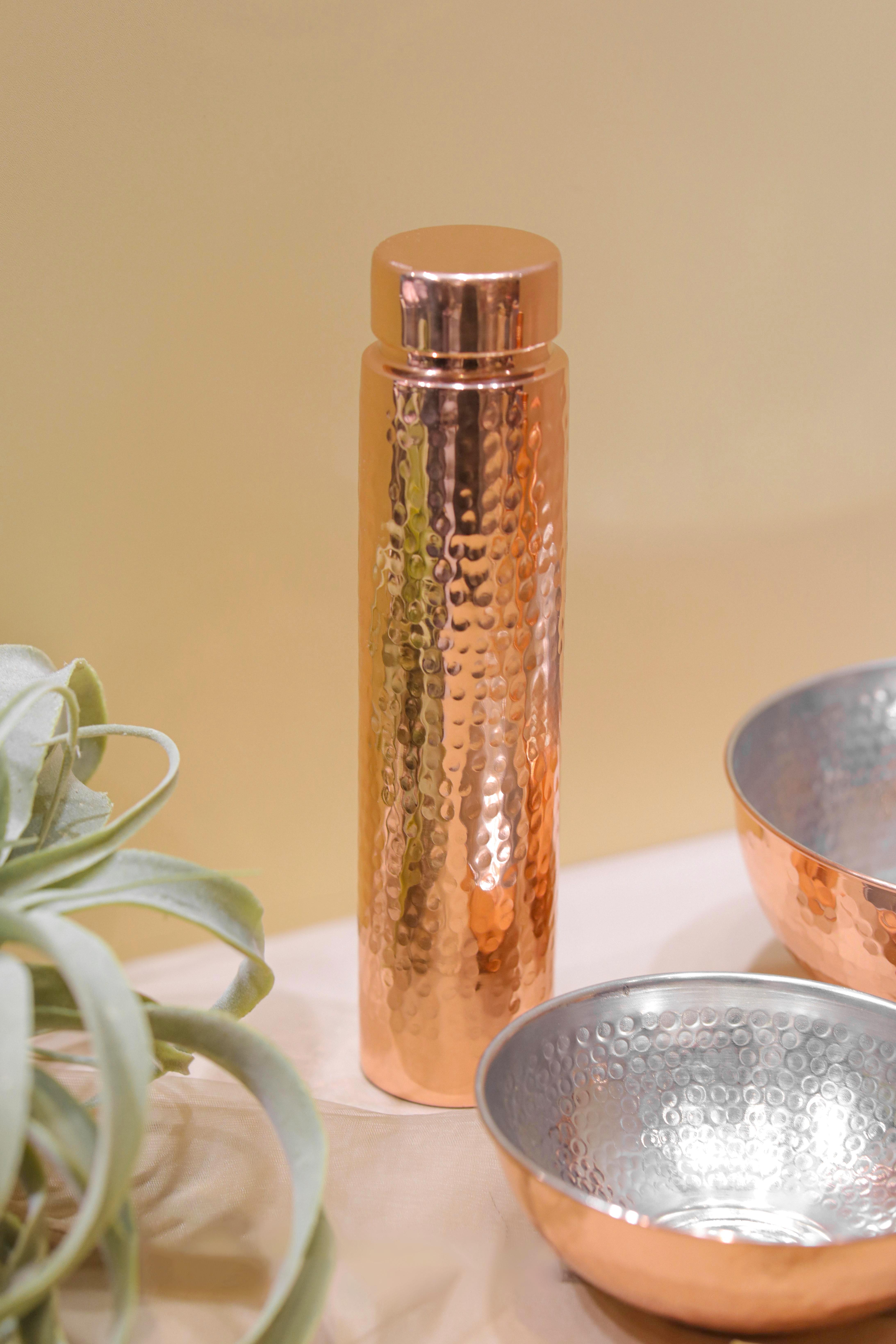 流蘇印度紅銅 錘紋亮面純銅瓶 AEB0155 (0216)