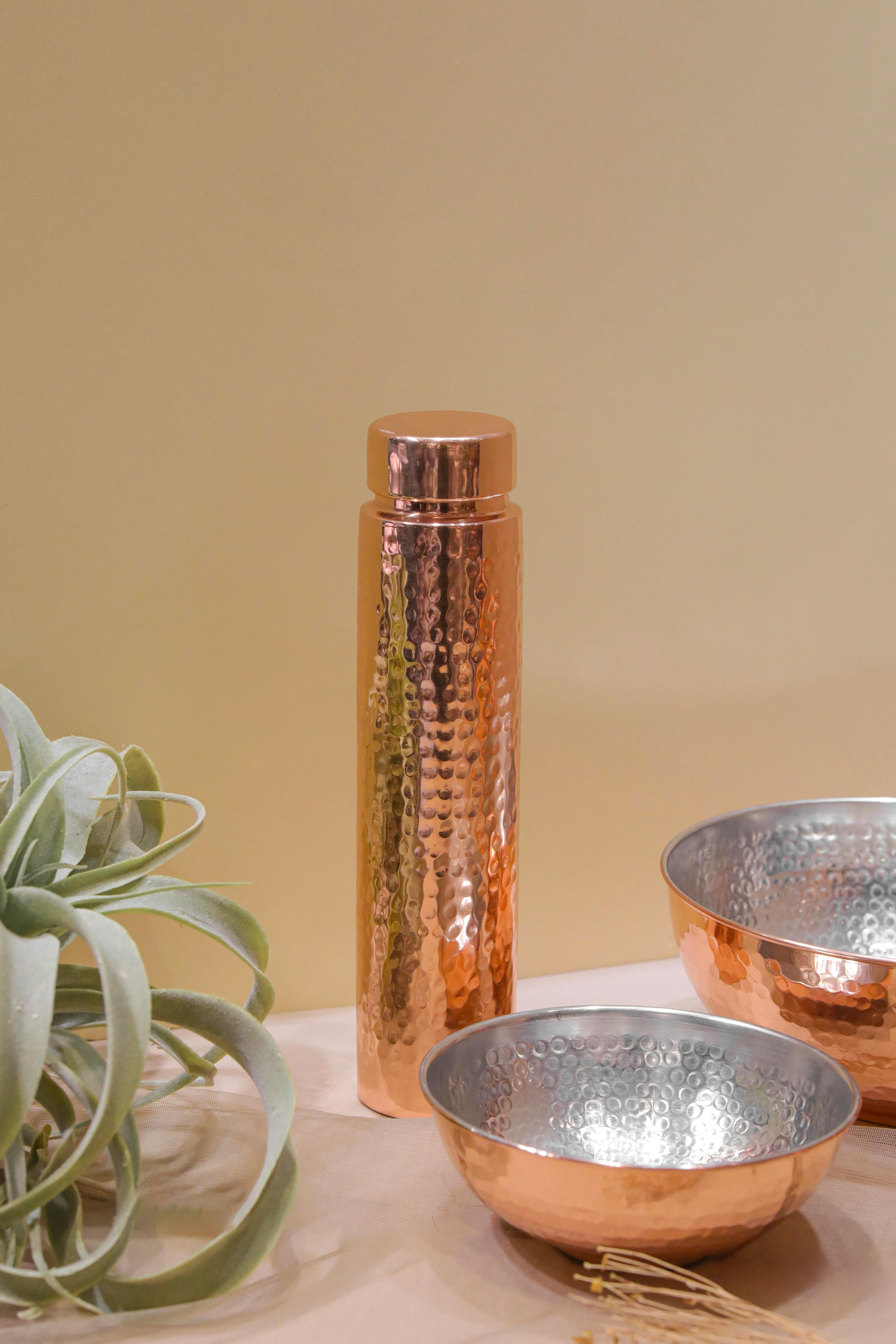 流蘇印度紅銅 錘紋亮面純銅瓶 AEB0155 (0216)