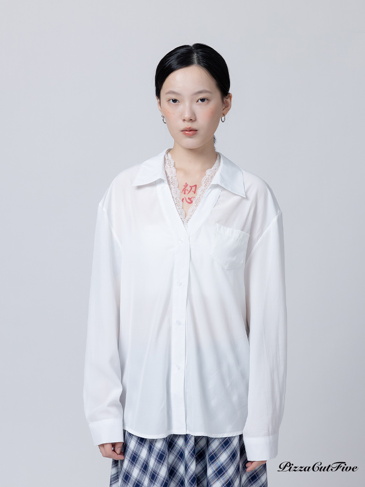 [兩件1580]蕾絲拼接襯衫 PizzaCutFive PCF261401002