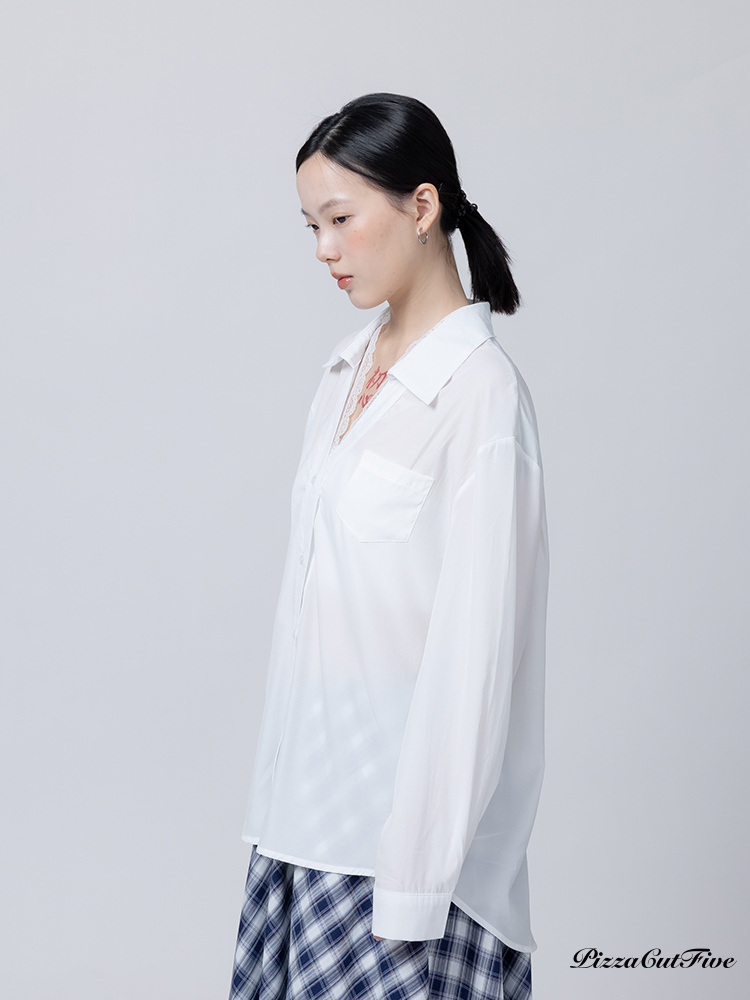 [兩件1580]蕾絲拼接襯衫 PizzaCutFive PCF261401002