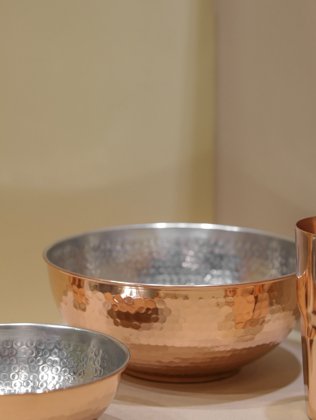 流蘇印度紅銅 錘紋亮面內鍍錫純銅碗 (大) AEBNK112  (0216)