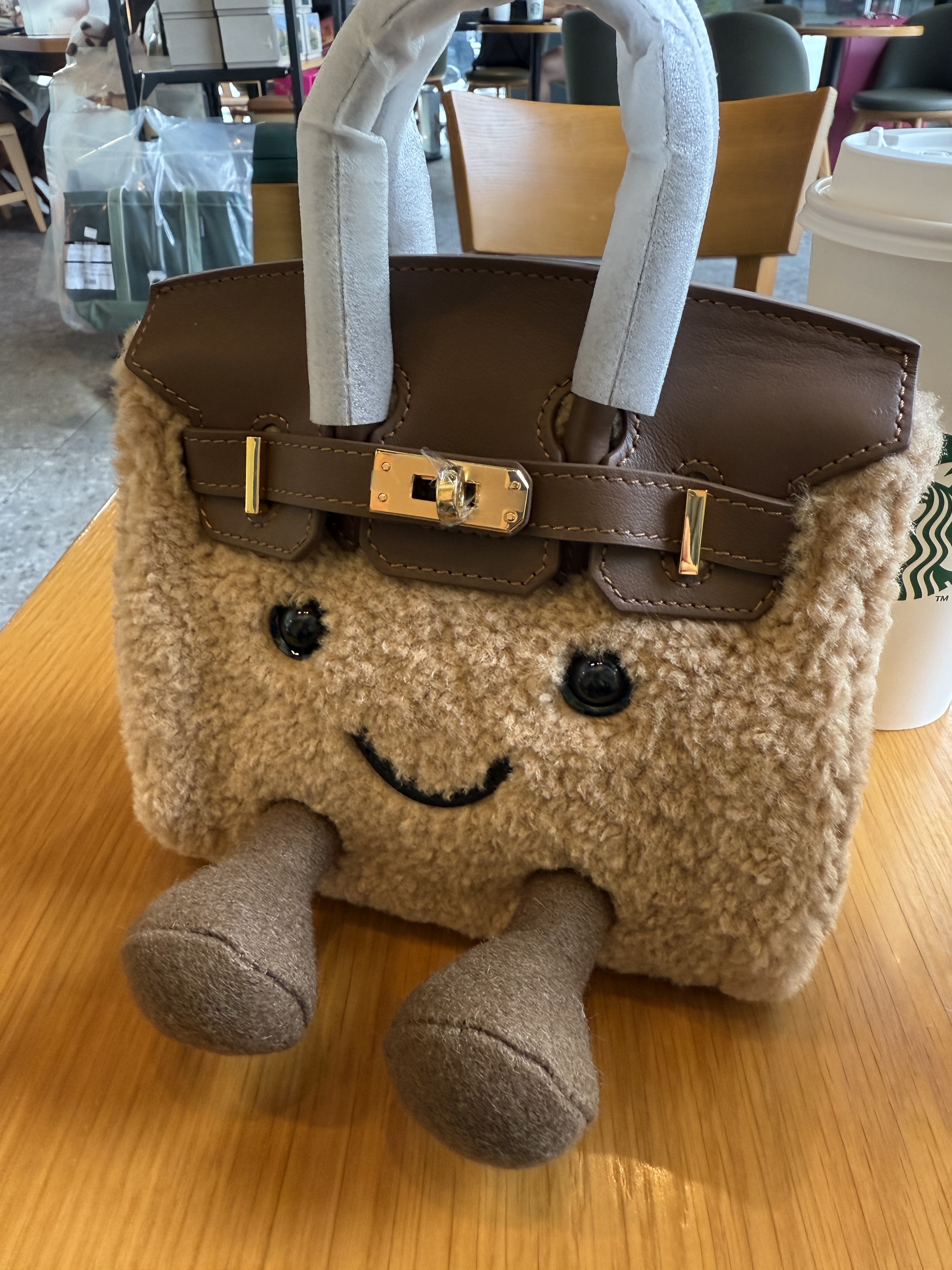 【Luxury】現貨專區 CTAND JIM Birkin 獨家販售 關穎同款 超可愛 鉑金街頭翻玩包 絨毛手提肩背包 2WAY JELLYCAT萌臉造型