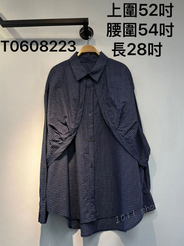 出口日本層次格仔恤衫  上圍52吋 腰圍54吋 長28吋  T0608223