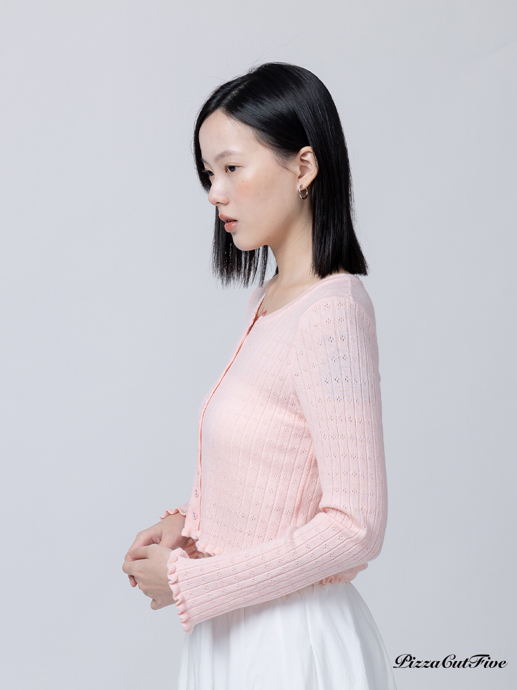 [兩件1580]簍空直壓紋針織外套 PizzaCutFive PCF261415005