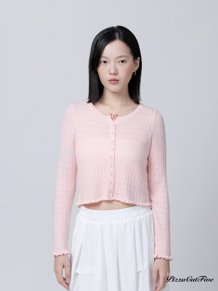 [兩件1580]簍空直壓紋針織外套 PizzaCutFive PCF261415005