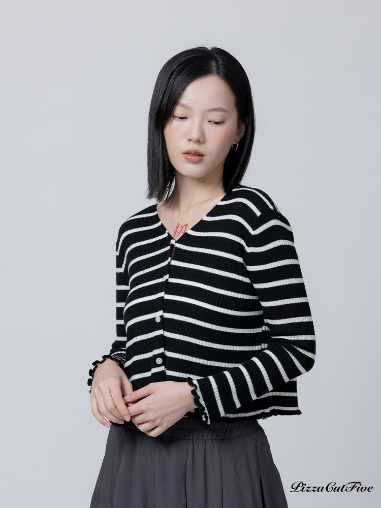 [兩件1580]條紋針織外套 PizzaCutFive PCF261415006
