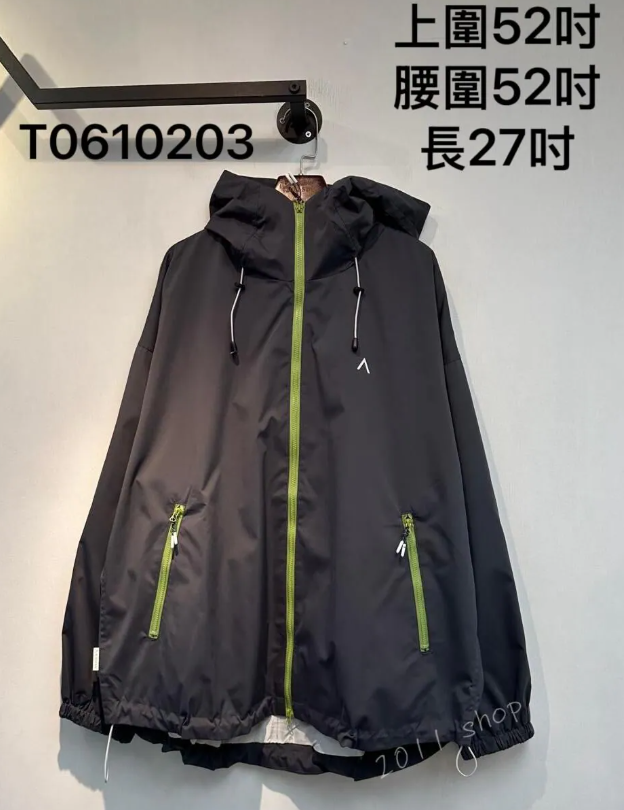出口日本拼色拉鏈風褸  上圍52吋 腰圍52吋 長27吋  T0610203