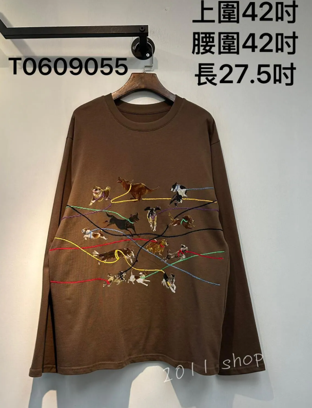 出口日本立體線小狗TOP  上圍42吋 腰圍42吋 長27.5吋  T0609055