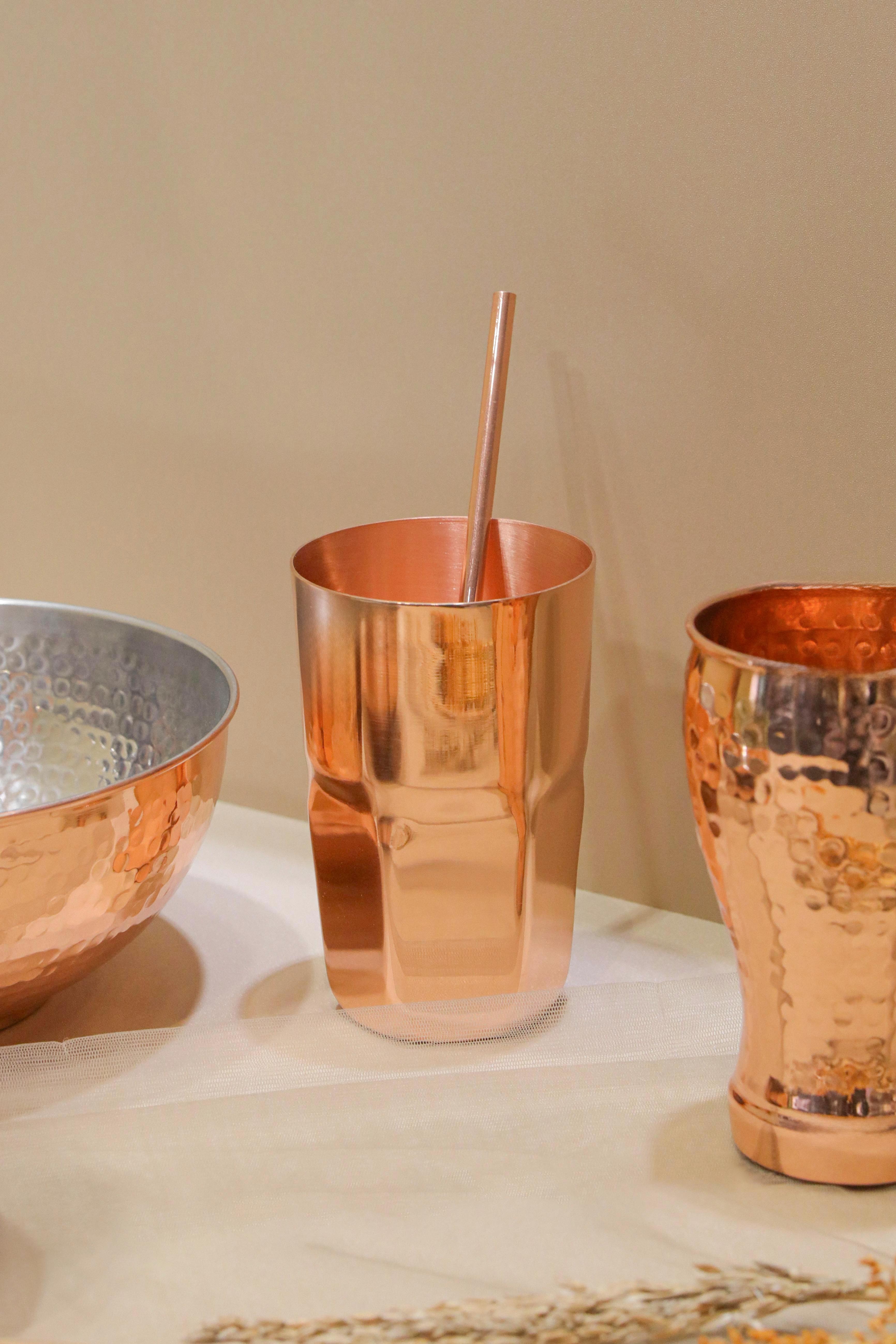 流蘇印度紅銅 直身亮面純銅杯 AENG101 (0216)