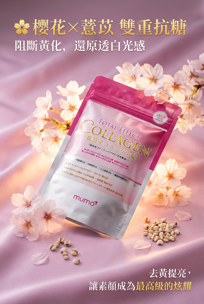 mumo 極低分子全效美白嫩肌膠原蛋白丸【日本製】(180粒)【原装正品行貨】