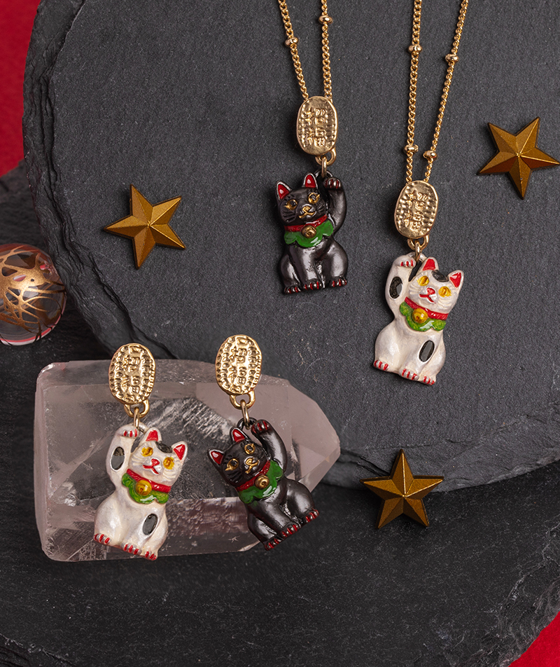 招財貓耳環/頸鏈