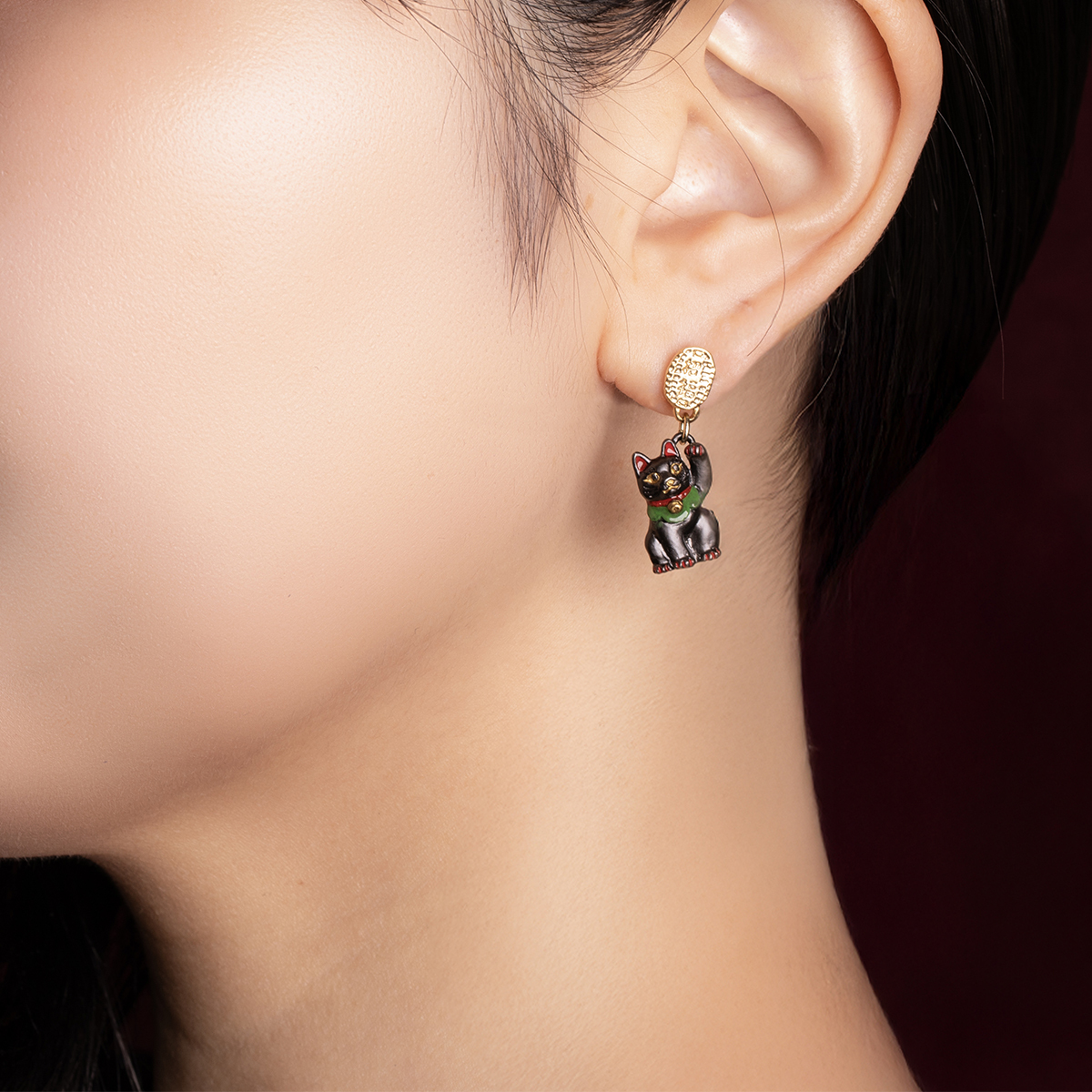 招財貓耳環/頸鏈
