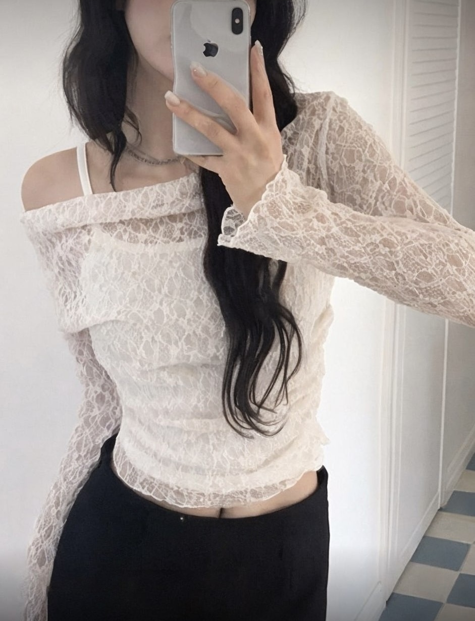 [2026新款] 蕾絲罩衫兩件套🌾
