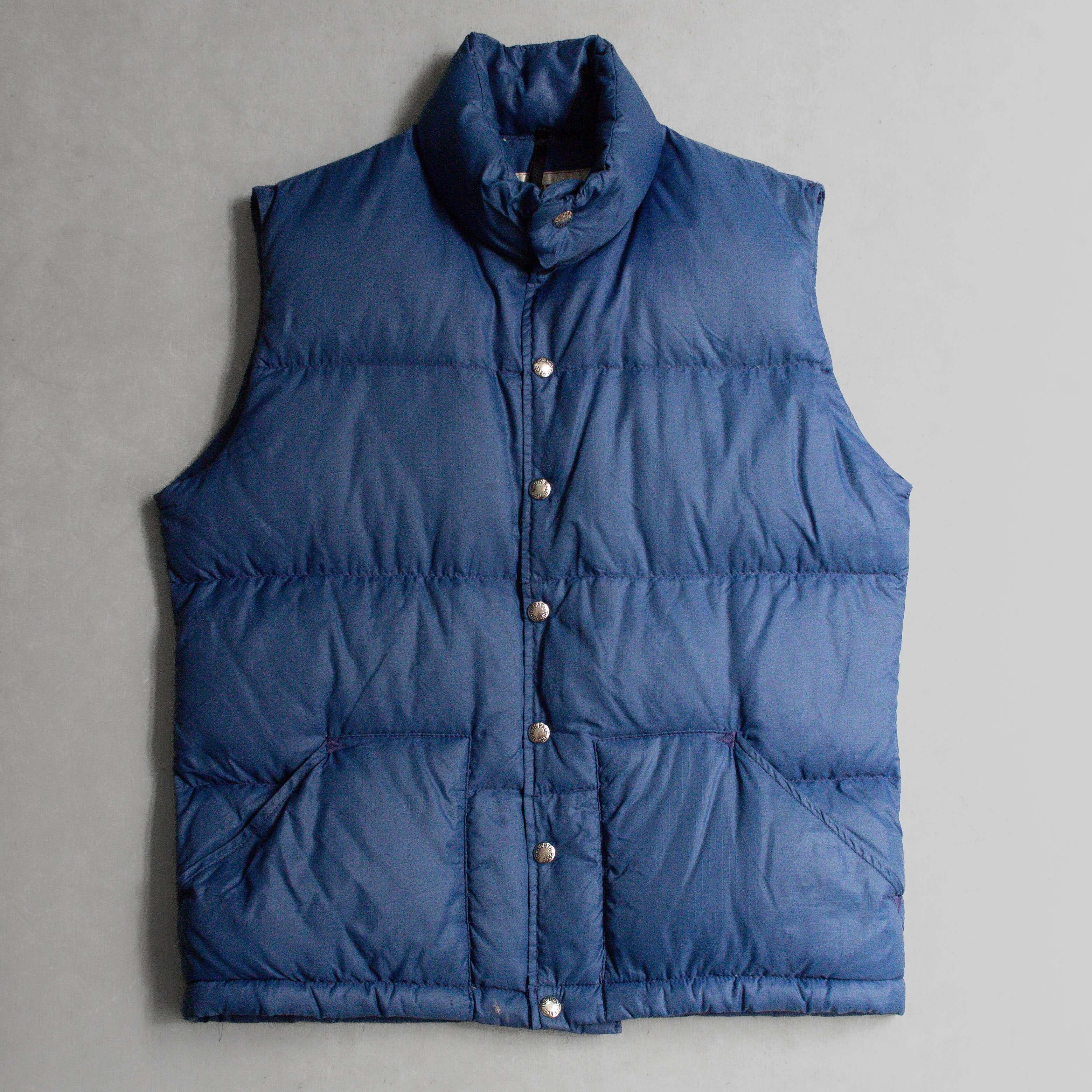 70-80S THE NORTH FACE DOWN VEST 美國製 北臉 茶標 抗撕裂 藍色 羽絨 背心