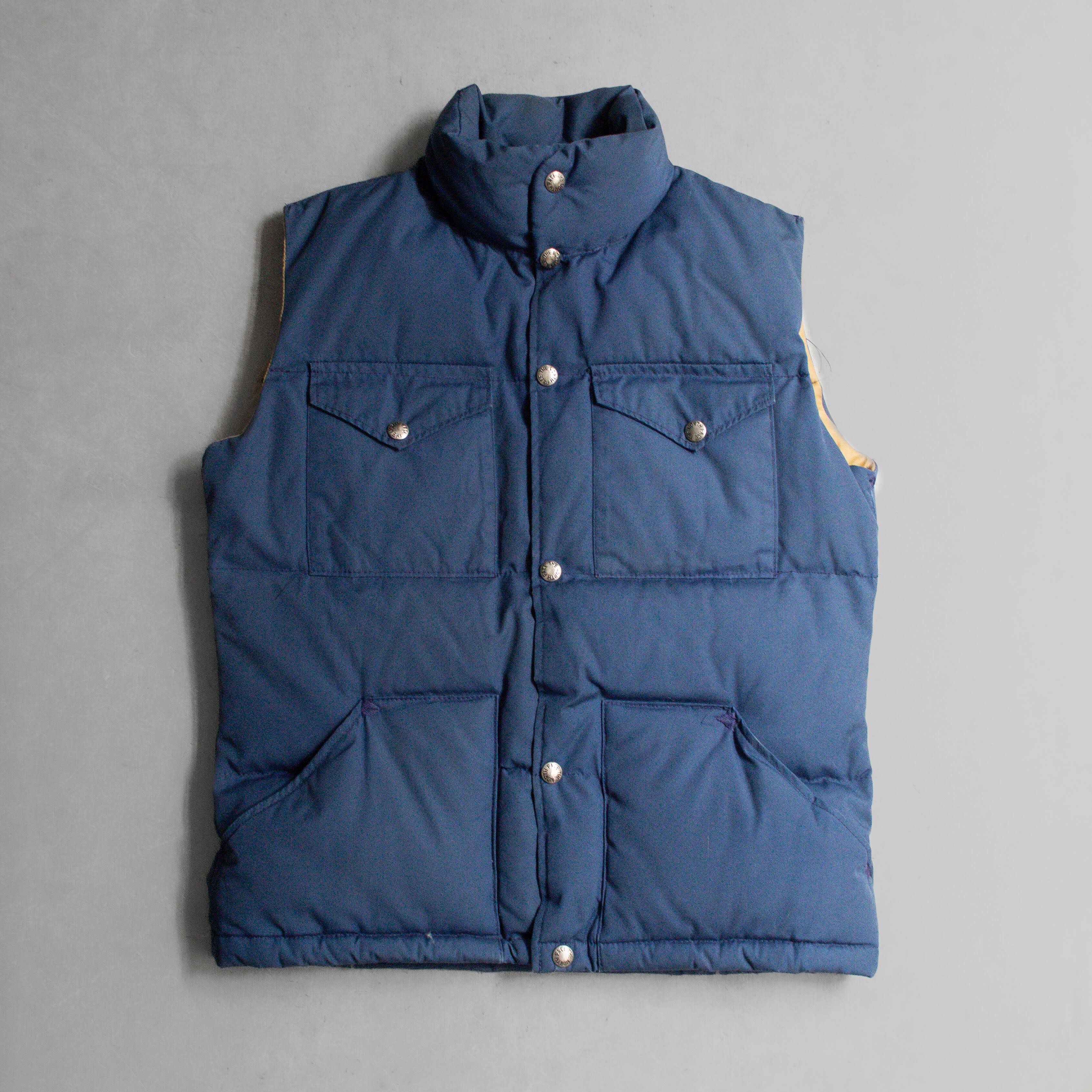 70-80S THE NORTH FACE DOWN VEST 美國製 北臉 茶標 藍色 羽絨 背心 XXS