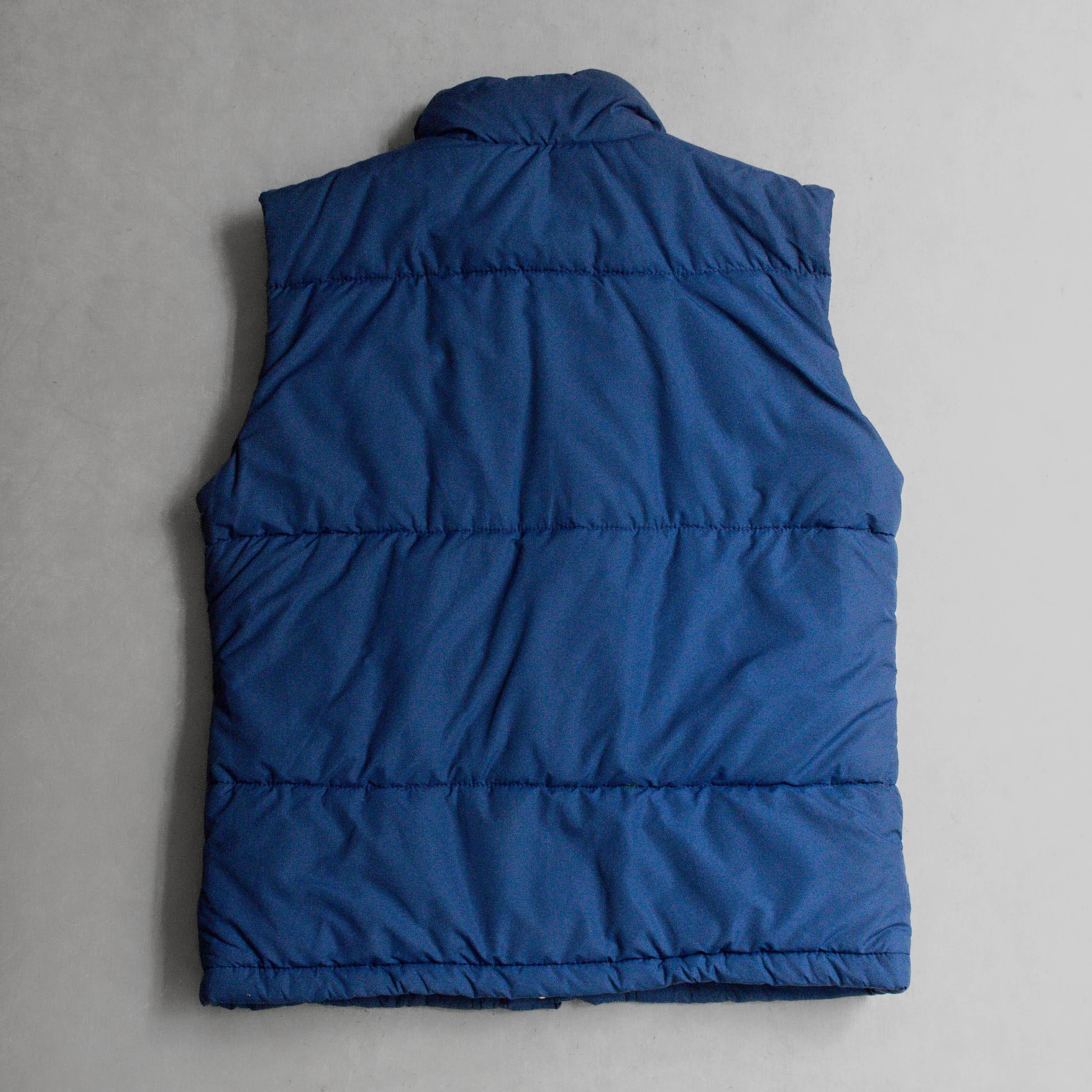70-80S THE NORTH FACE PUFFER VEST 美國製 北臉 茶標 藍色 鋪棉 背心