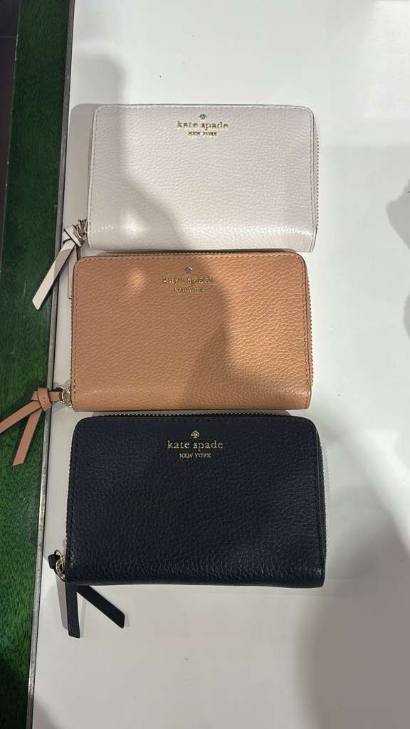 VN039 Kate spade 細LOGO拉鏈中銀包 14x10CM