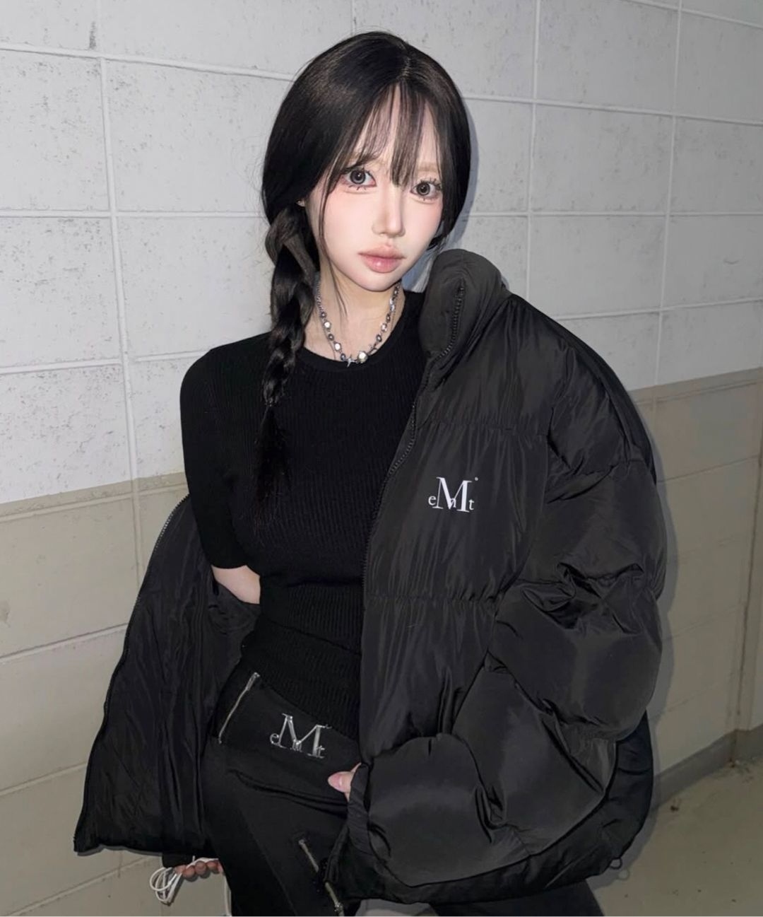 MUCENT 高領Signature 羽絨 棉 外套 黑 P00000QC