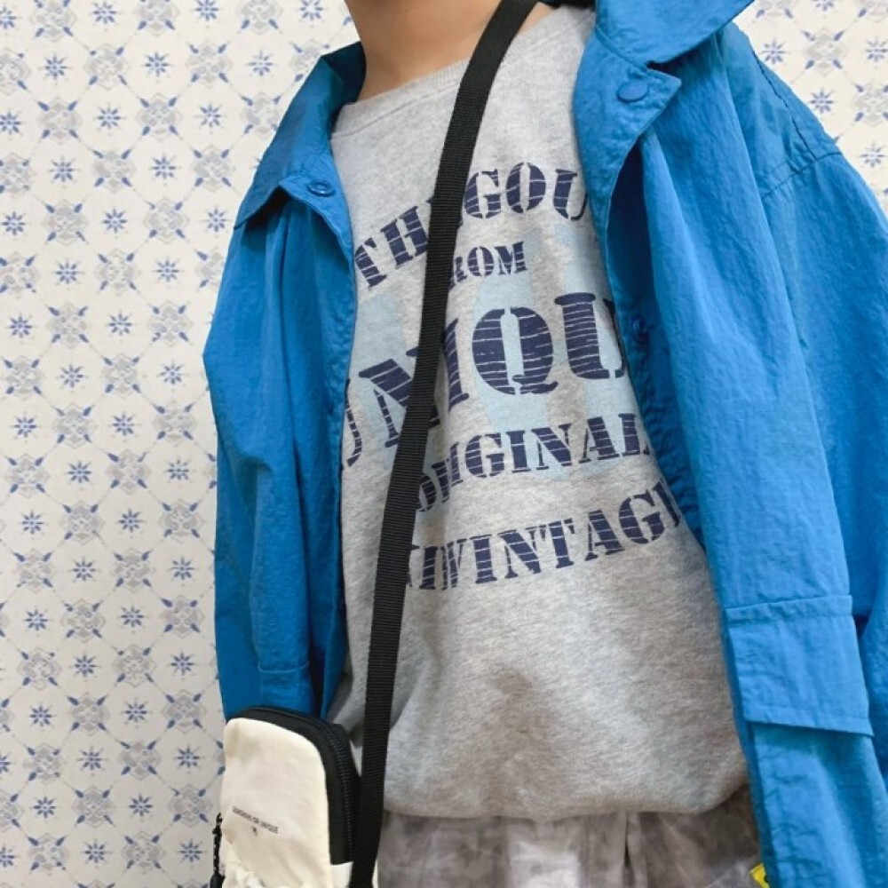 90-160 Gou 雙色調字母大學T 2色